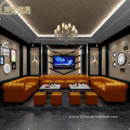 Chinese modern corner leather night club booth sofa